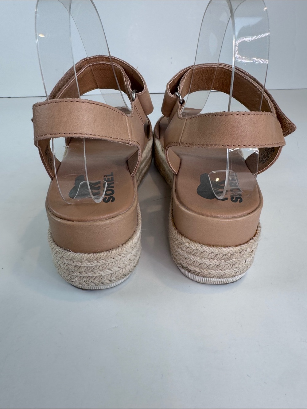 Sorel Cameron Flatform sandals Tan Leather Espadrille size 8 - Picture 6 of 13